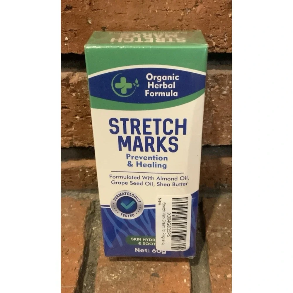 Organic Herbal Formula Stretch Mark Creme Almond, Grape Seed Oil, Shea Butter
